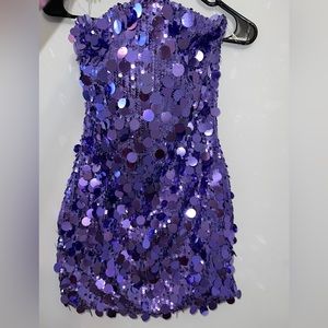 Sequin Mini Dress Purple
